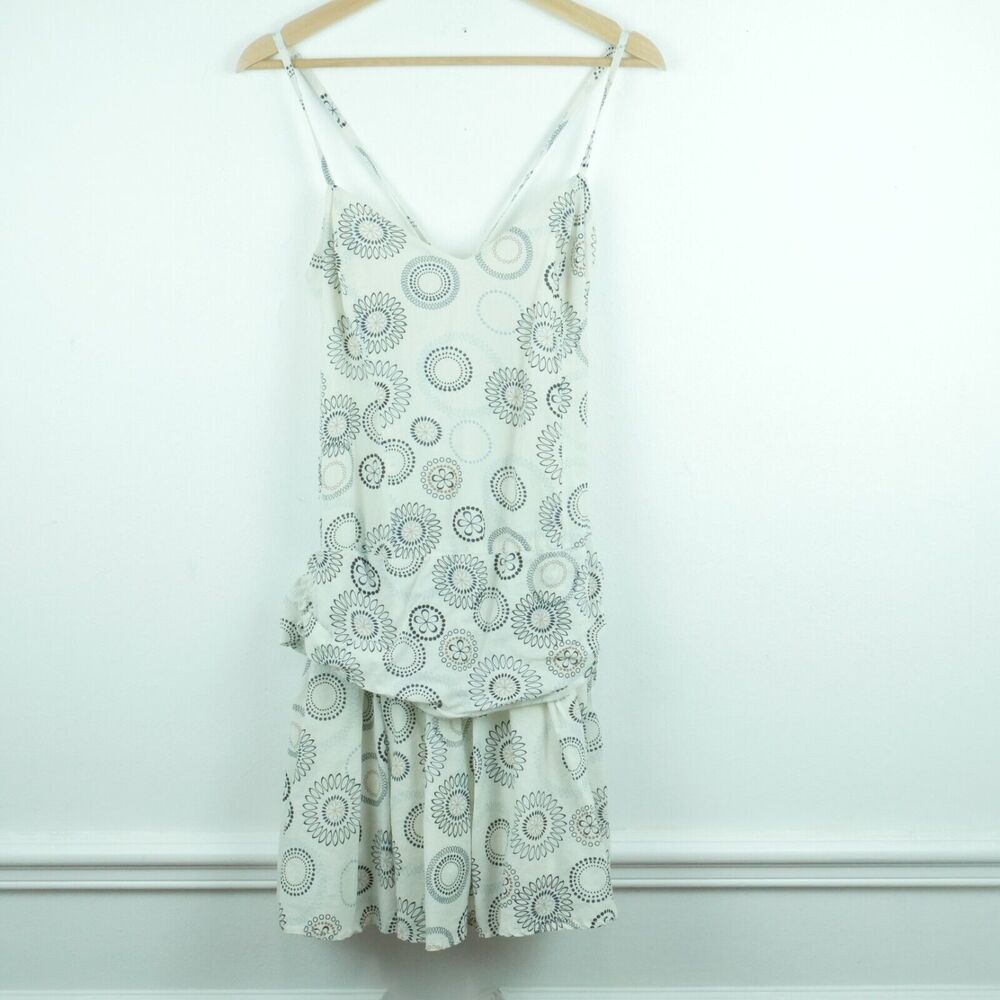 Vintage Y2K Fairy Dress Drop Waist Bow Hotkiss Floral Twee Dainty Feminine M L